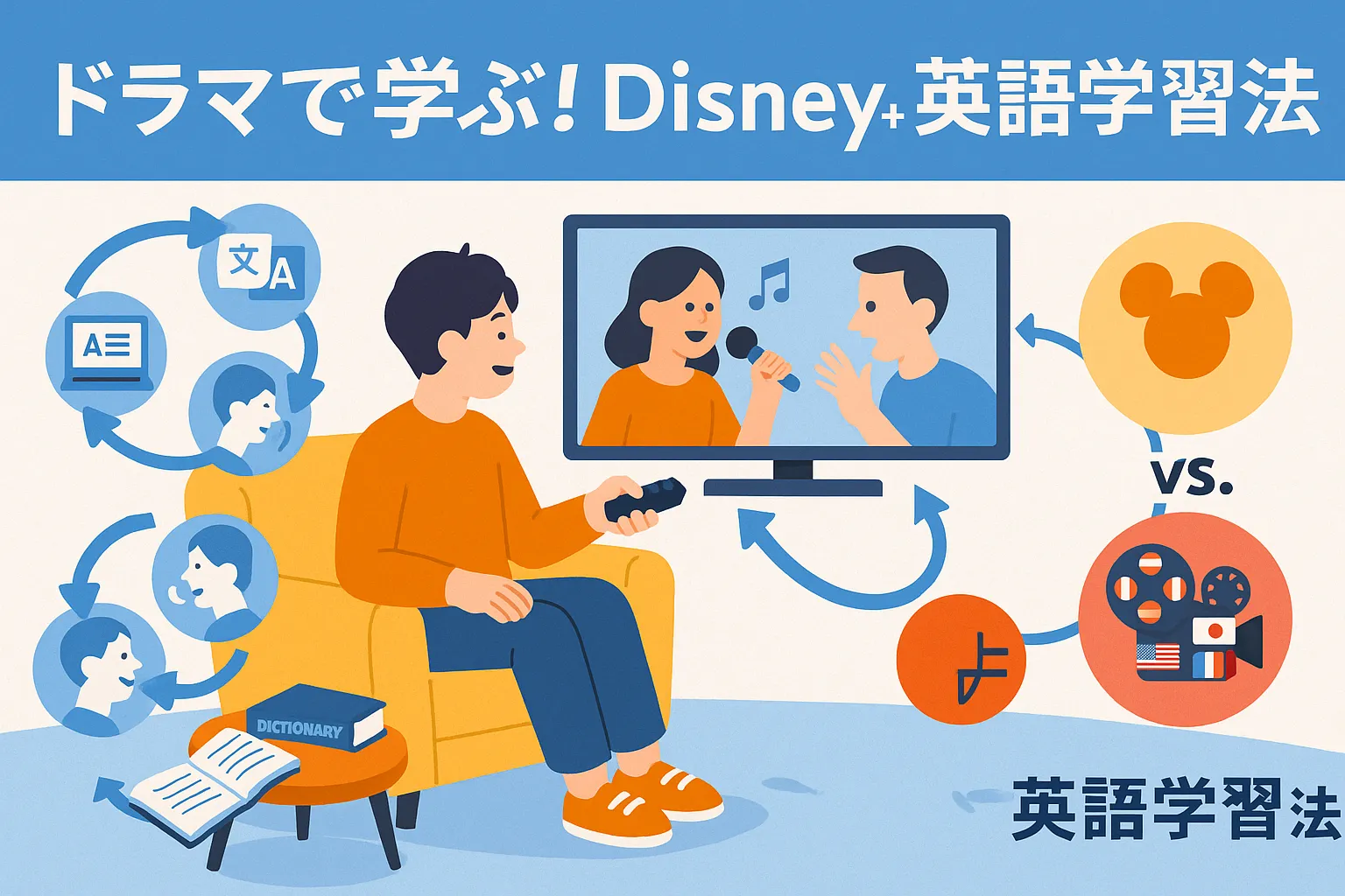 ディズニープラスのドラマで英語学習はできる？初心者におすすめの5作品と効果的な勉強法アイキャッチ