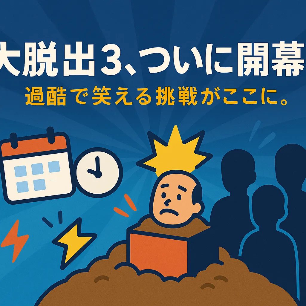 「大脱出3」はいつ配信？9月3日決定！クロちゃん出演の人気作を無料で見る方法アイキャッチ