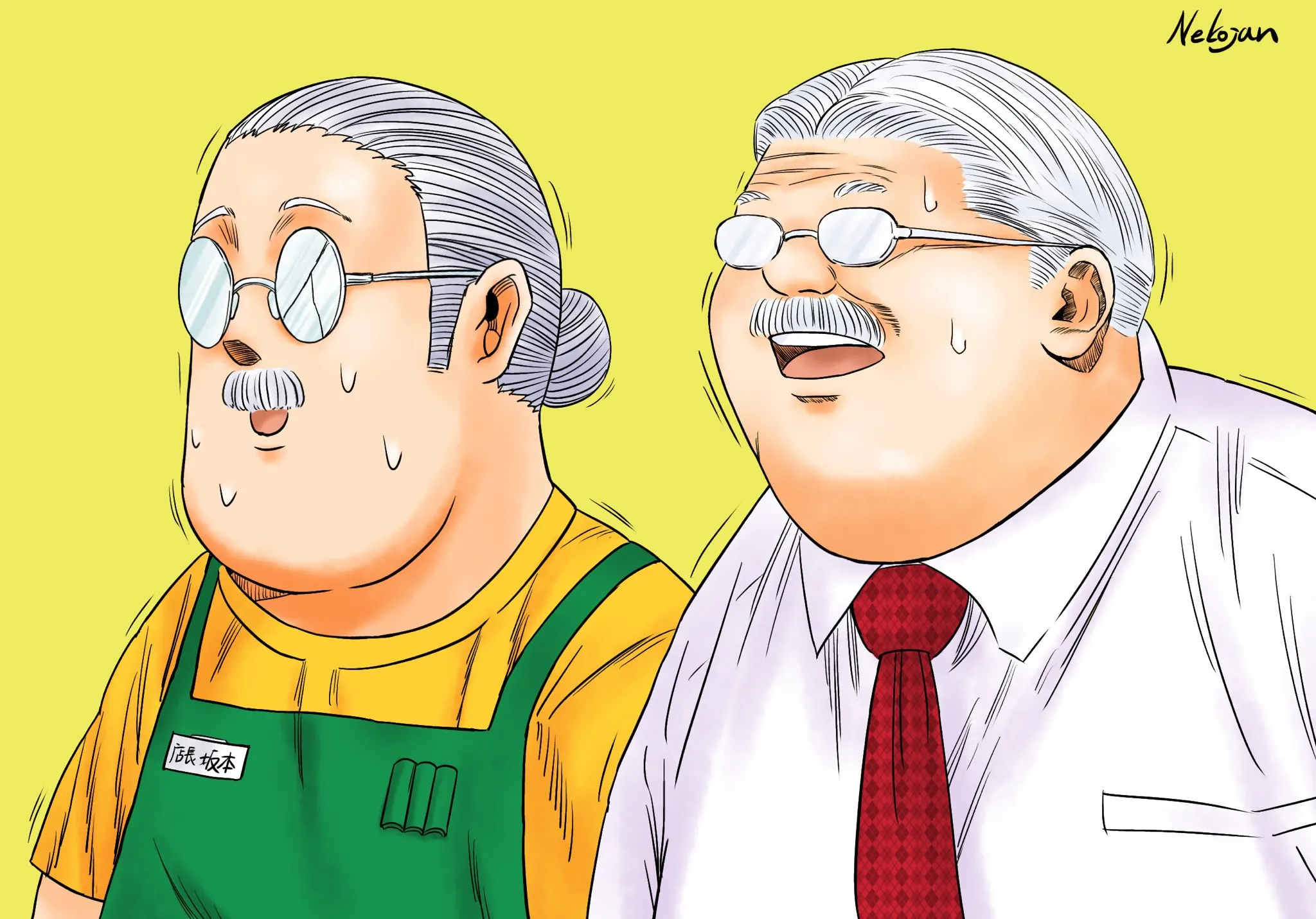 サカモトデイズの坂本太郎とスラムダンクの安西先生の影響関係を示すイメージ