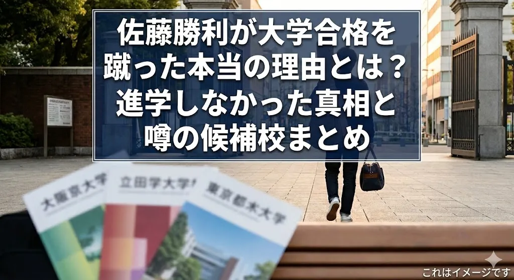 佐藤勝利が大学合格を蹴ったのはなぜ？進学しなかった理由と噂の候補校3つアイキャッチ