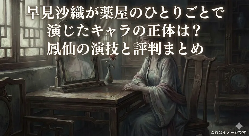 早見沙織が薬屋のひとりごとで演じたキャラは誰？鳳仙の演技と合わない噂を100件調査